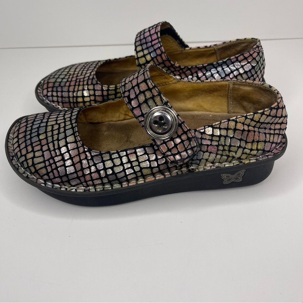 Alegria Women’s EU36 US 5-5.5 Mary Jane Comfort Nursing Shoes Rainbow Metallic - Picture 6 of 12